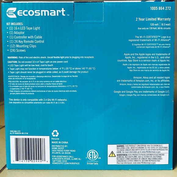 🆕 Ecosmart 16 ft LED Color Changing Smart Tunable Tape Light - Picture 15 of 16